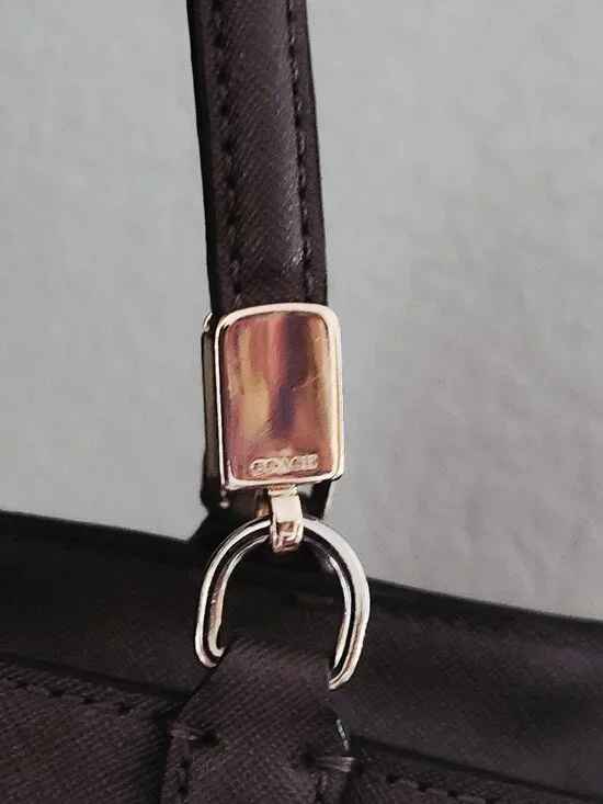 Euc Coach Madison Brown/Bronze Metallic Tote Bag Xl - Picture 12 of 15